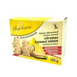   Citromos krémmel töltött, étbevonó talpas vaníliaízű állatfigurás keksz gluténmentes 150g Barbara